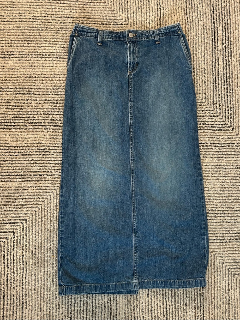 Y2K Denim Maxi Skirt Women’s 4 Vintage Blue Indie Sleaze 90s Small